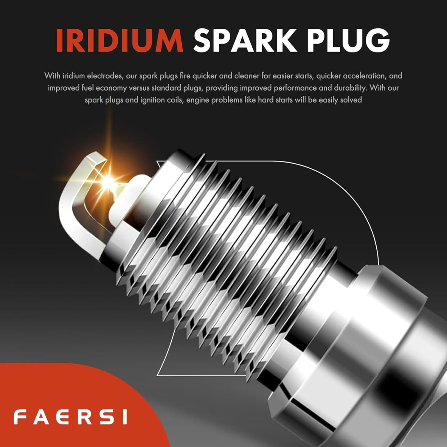 FAERSI Set of 6 Ignition Coil Pack and Iridium Spark Plug Compatible with Expedition 3.5L V6 Police Interceptor Sedan 3.5L V6 Transit 150 3.5L V6 Replace#UF646 (6pcs)