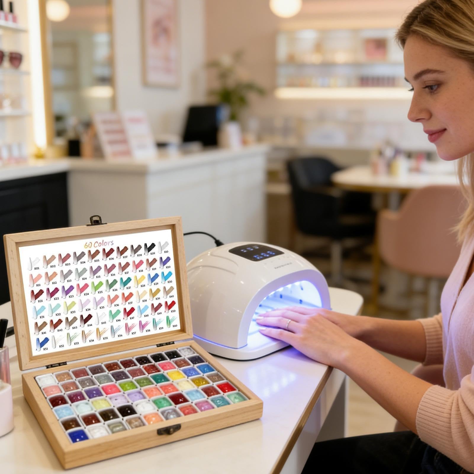 Żel do wklepywania 60-kolorowe akcesoria manicure | Żel Do Wklepywania Z Efektem Różowego Cieniowania Do Domu, Salonu, Imprez, Ślubów, Wakacji, Dla Początkujących,