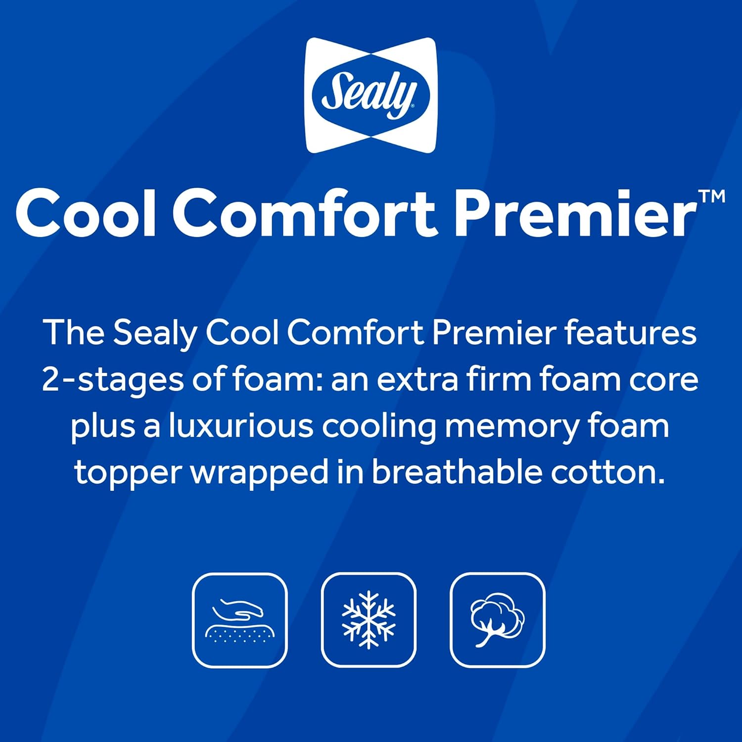 Sealy Baby Cool Comfort Breathable Waterproof 2 Stage Crib Mattress plus Toddler Bed Fit, Cooling Foam, Airy Cotton Cover, GREENGUARD Gold Certified, Safety & Quality Tested, Made in USA, 52"X28"