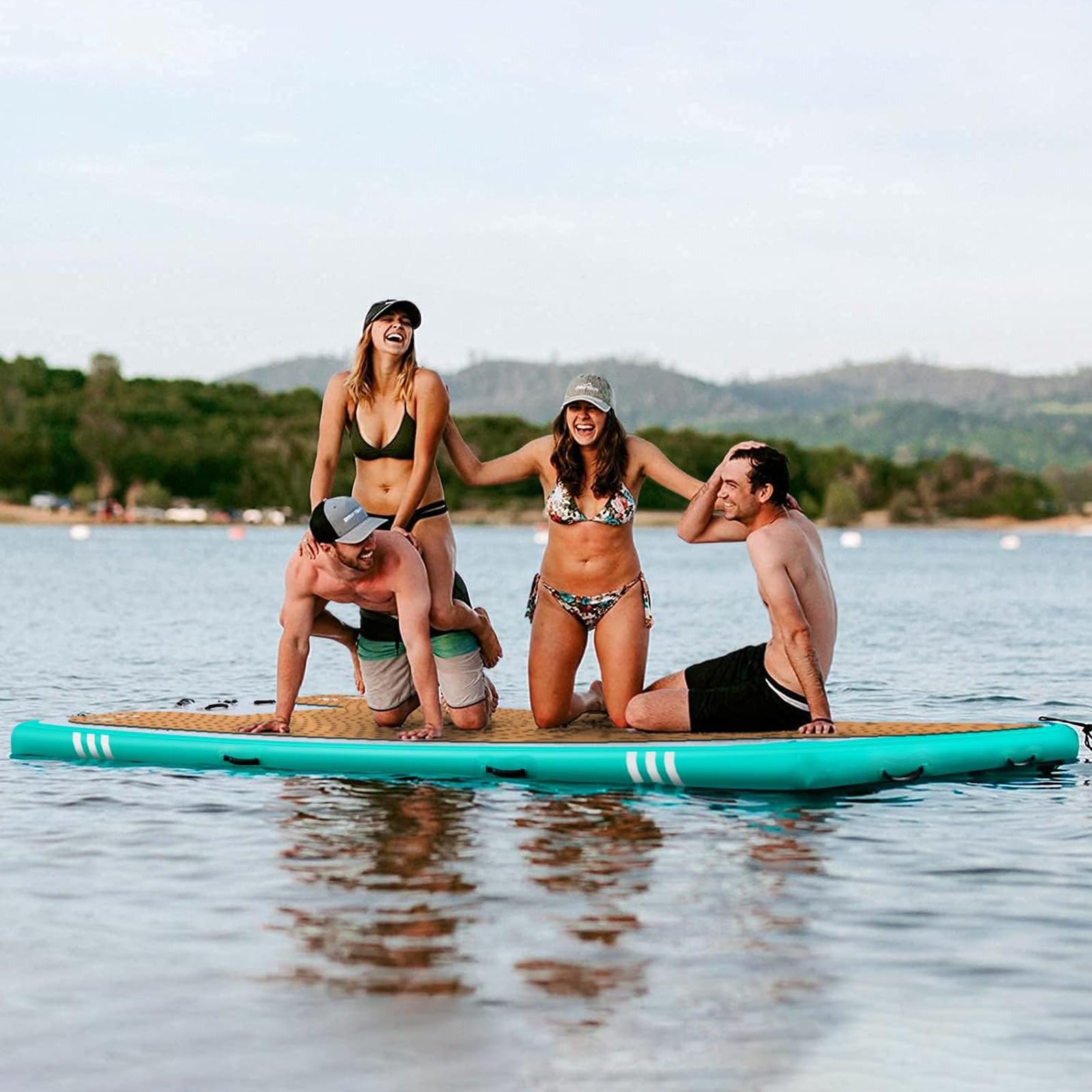 Brushed Inflatable Gymnastics Mat Non-Slip Yoga Mat PVC Round High Jumping Mat Water Inflatable Floating Dock Platform Raft