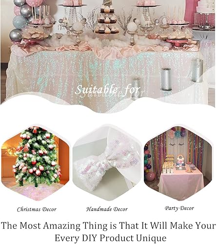 Vista 52 de Pardecor The Yard - Tela de malla con purpurina para coser, paño brillante (2 yardas, borgoña)