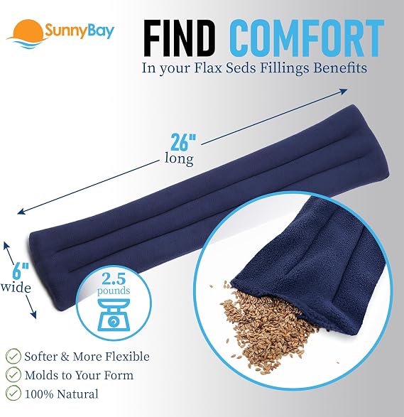 SunnyBay Heating Pad, Neck and Shoulder Wrap, 26x6 inch, Navy Blue