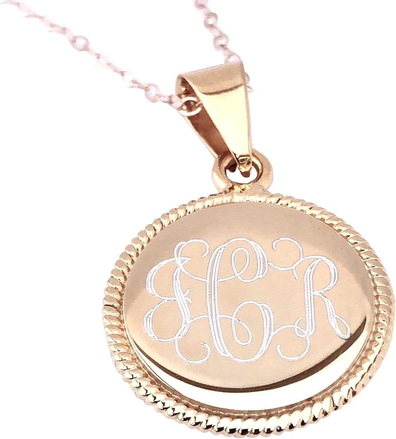 Nautical Rope Monogram Necklace - Gold Plated Sterling Silver