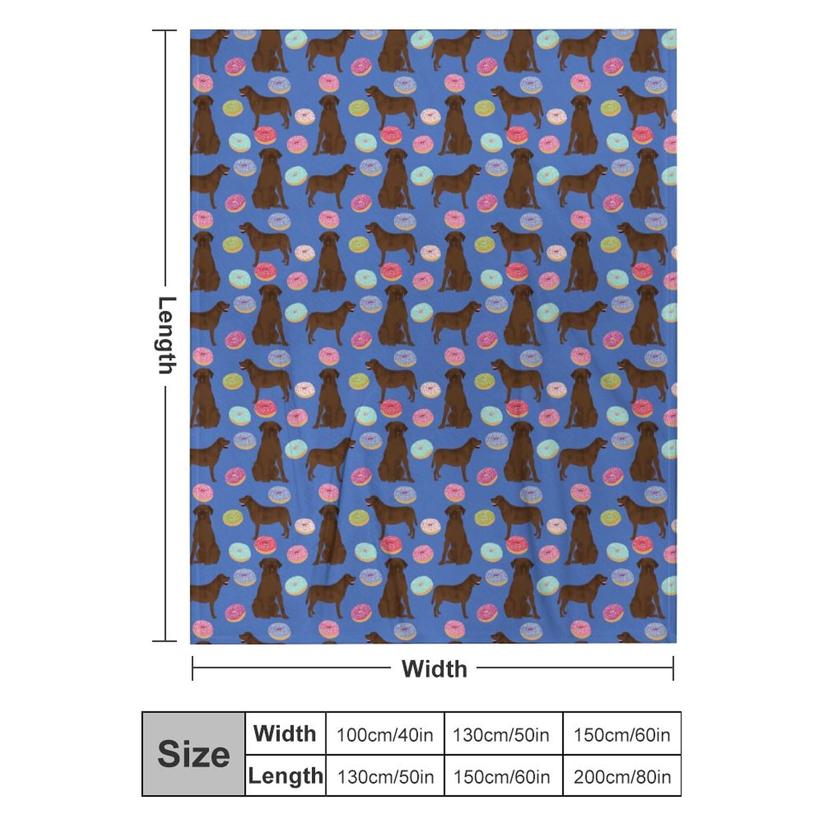 Unique Fleece Blanket for Boys Girls, Fuzzy Decorative Throw Blanket, Compatible with Abrador Retriever Dogs Pet Chocolate Labs Donuts, Cozy Warm Microfiber Blanket for Couch Bed Sofa Nap Sleep