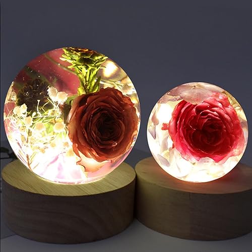 Miniatura 5 de 2 moldes de resina de esfera grande, moldes redondos de silicona transparente de 4 y 3 pulgadas, kit de preservación de flores de resina, moldes de