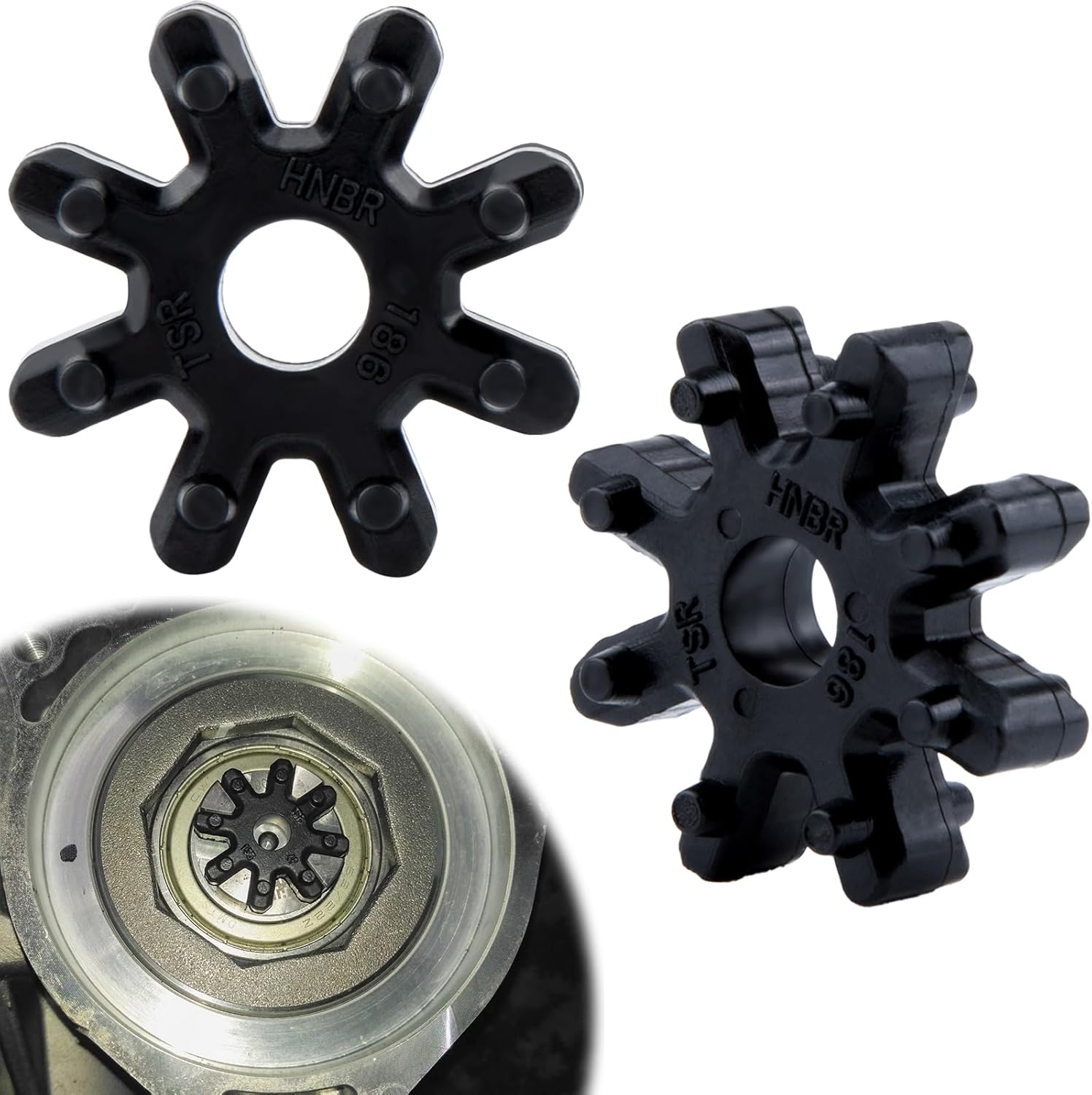 2 PCS Flexible Steering Coupler Replacement 56315-2K000FFF, Nylon Pad Plastic Rubber Wheel, Automotive Power Steering Coupler Steering Column, Compatible with Hyundai and Kia