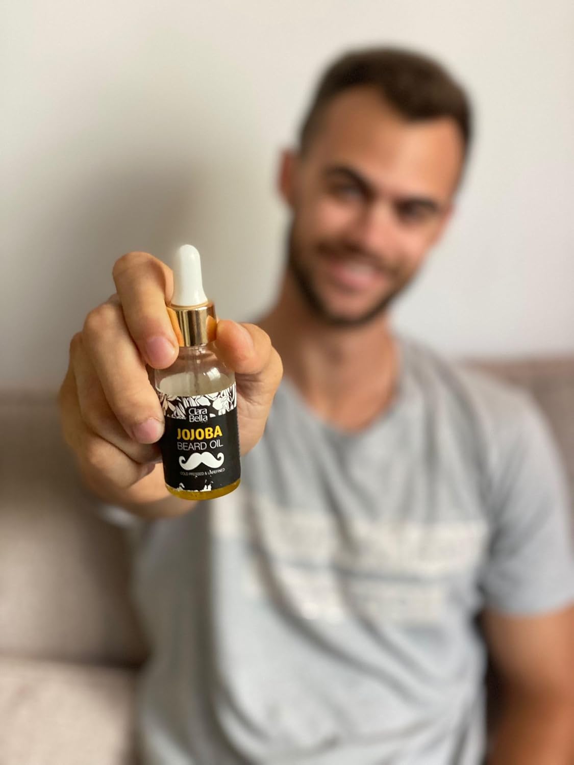 Jojoba Beard Oil for Men – 3 Pack | 100% Pure Organic, Unscented & Soothing | Softens Coarse Beard & Mustache Hair | 1 fl oz Each (30ml) | Great for Gifting – Split into 3 Individual Gifts