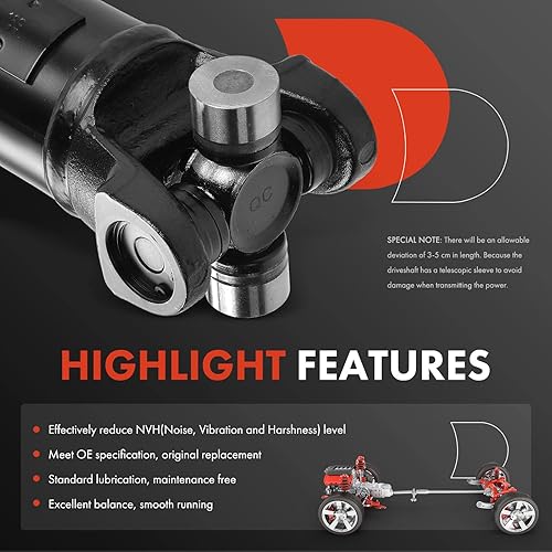 Miniatura 4 de A-Premium Conjunto de eje de transmisión trasero del eje de transmisión compatible con Jeep Grand Cherokee 1999-2003 4WD, Grand Cherokee 2004 AWD,