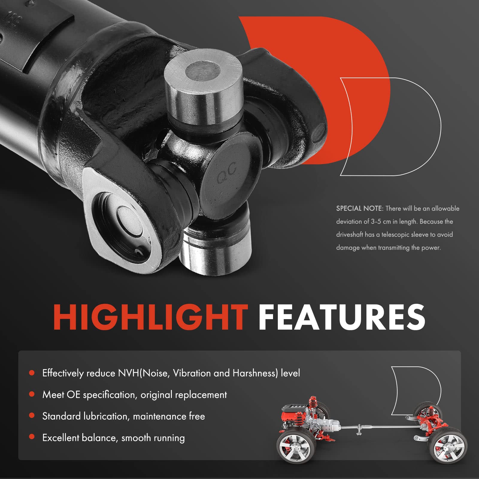 Amazon.com: A-Premium Rear Complete Drive Shaft Prop Shaft  