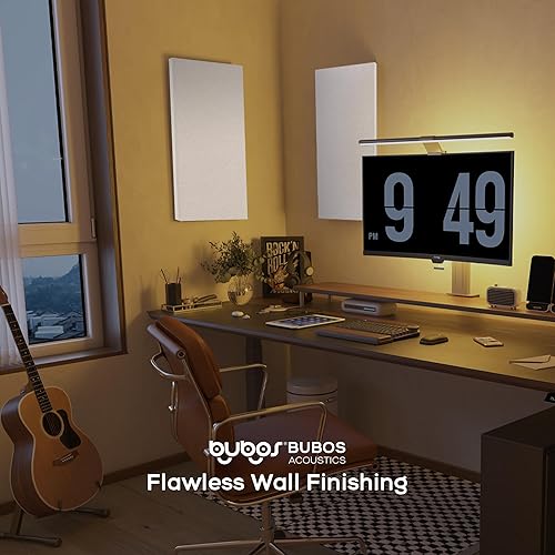 Miniatura 7 de BUBOS 4 paneles acústicos, paneles de pared insonorizados de tela de 23.6 x 11.8 pulgadas, paneles autoadhesivos de absorción de sonido para