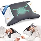 BAMHILL CPAP Pillow for Side Sleeping, HSA/FSA Ergonomic Orthopedic Pillow for All CPAP Masks Users, Cervical Neck Pillow for Neck Pain Relief for Side Back Sleeper, Reduce Air Leaks & Masks Pressure
