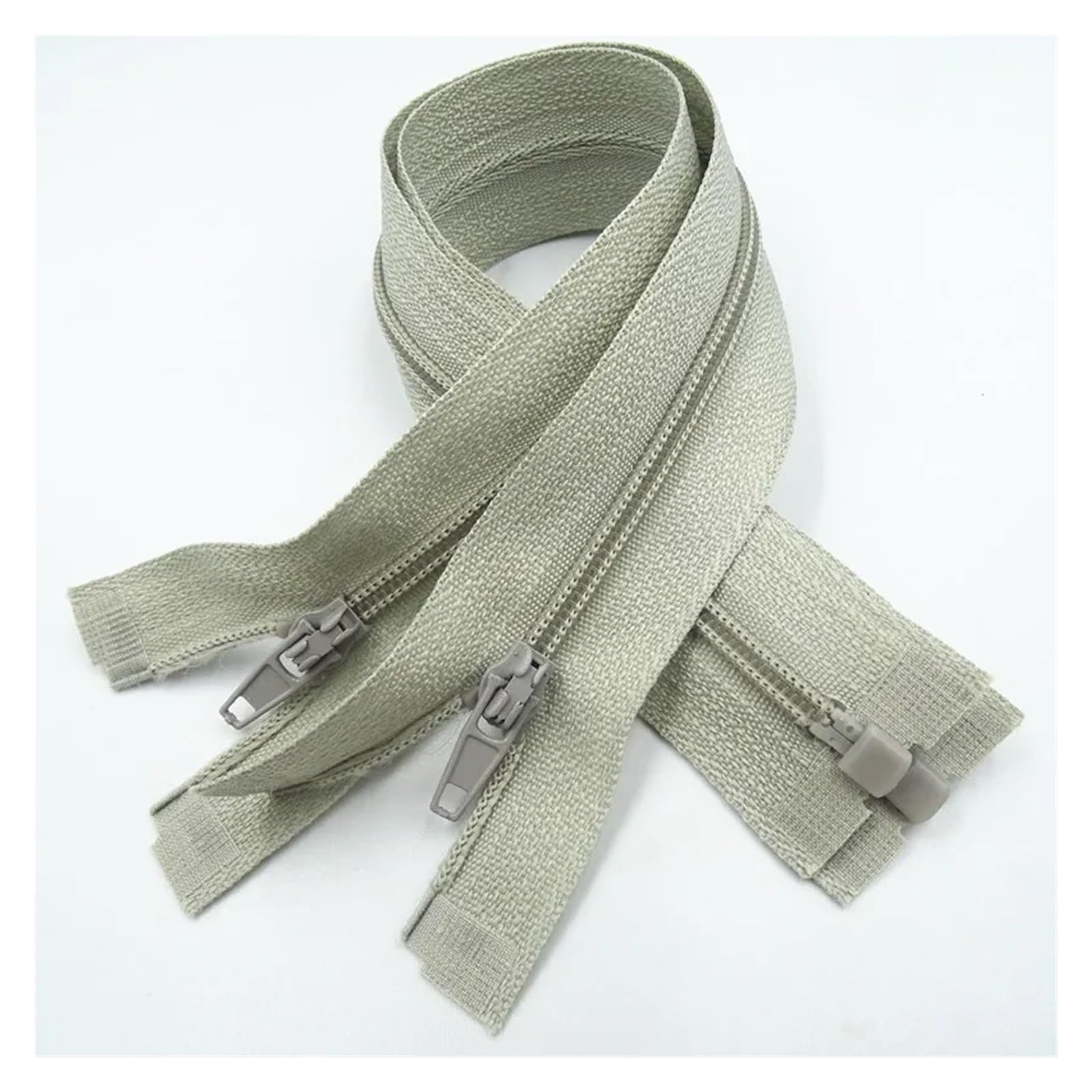 Zipper Eplacement,Open Ended Zip Fasteners,5Pcs Separating Nylon Spiral Coil 20Cm-60Cm Suitable for Garment Sewing and Crafts Process(Grey,20CM)