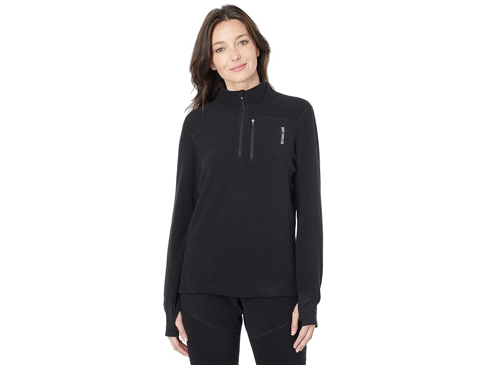Hot Chillys La Montana Zip-T (Black/Black) Women's Clothing INTERNATIONAL SHIPPING
