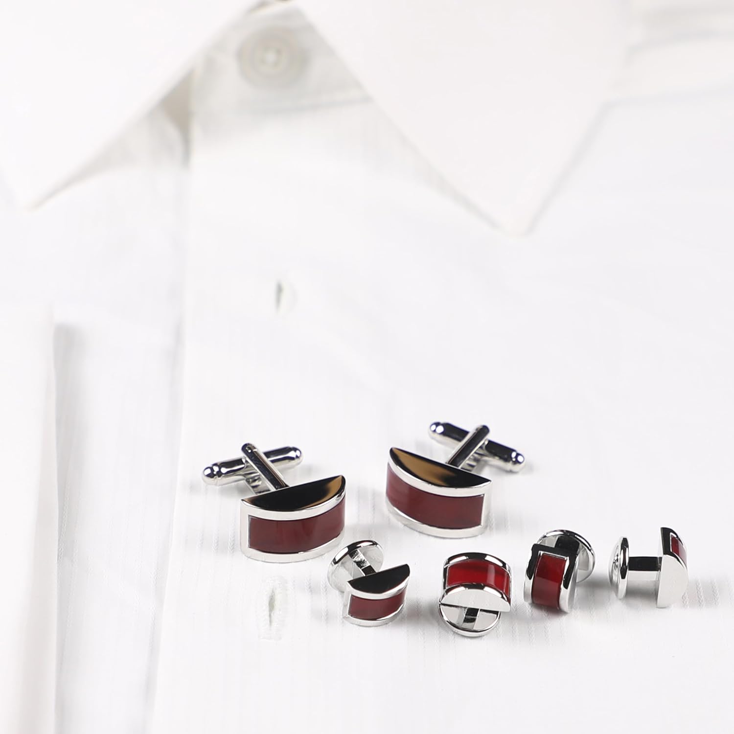 Men Formal Wear Dress Shirt Cufflinks And Studs Set With Box Wedding Groom Groomsmen Gift