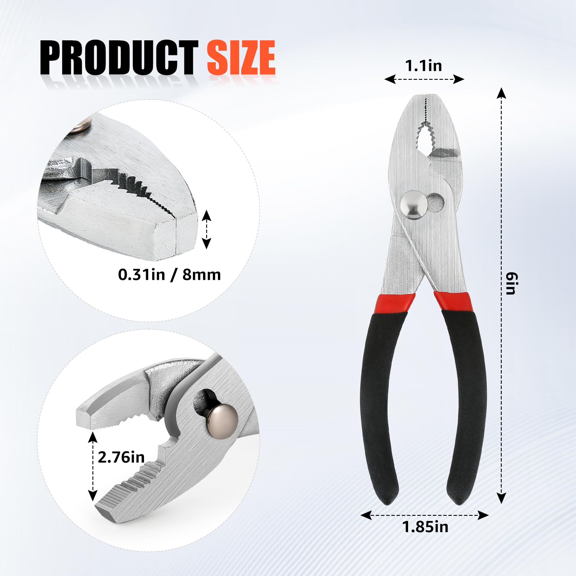 BodunTools 6 Inch Slip Joint Pliers - Heavy Duty Steel -7