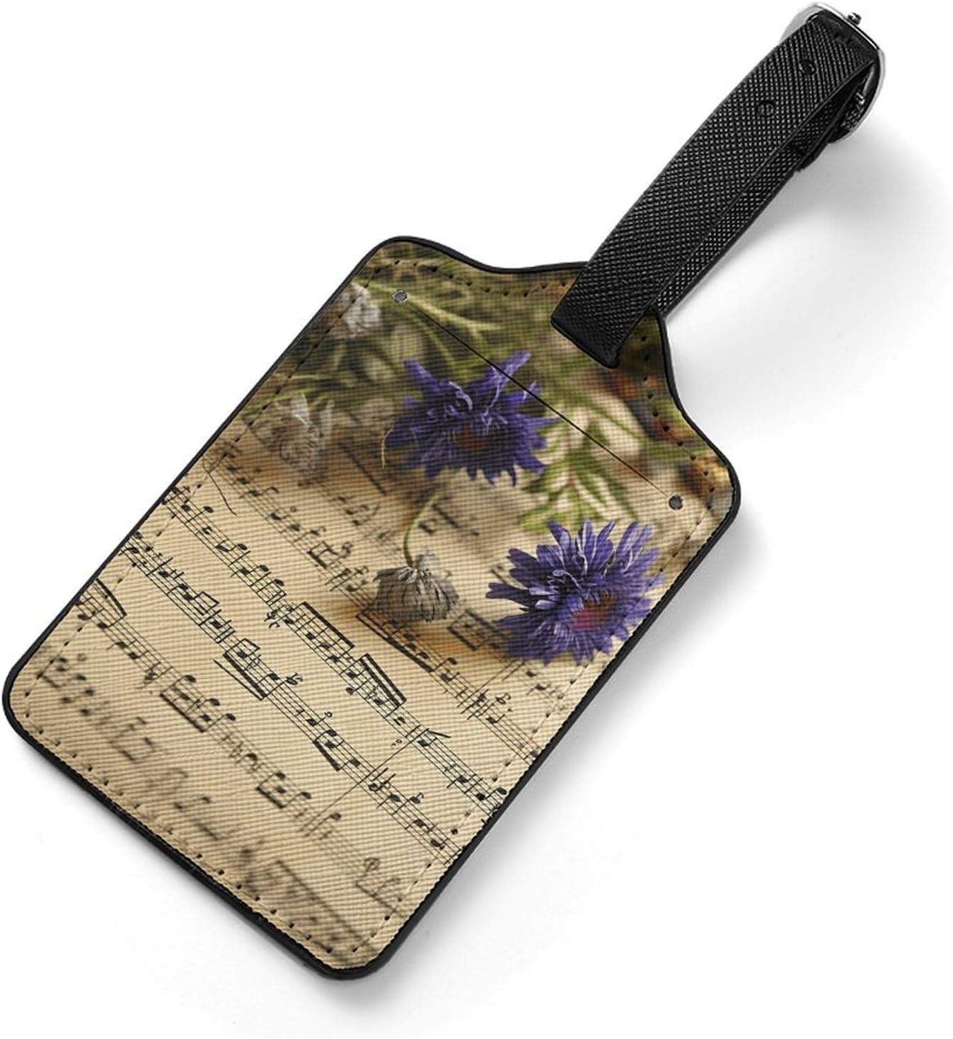 Music Sheet PU Leather Luggage Tags, Name Tags for Travel