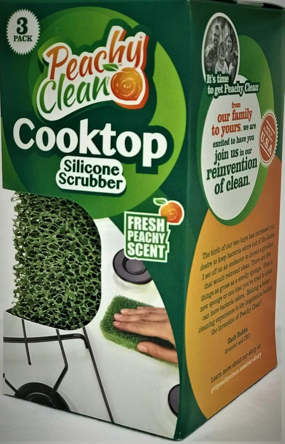 Peachy Clean Silicone Scrubber (Qty 3) - Cooktop Scrubber