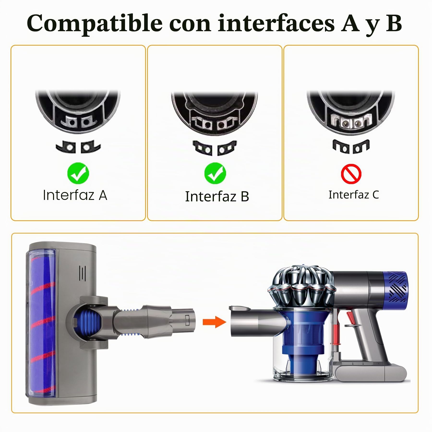 Cabezal limpiador de rodillo suave de repuesto para aspiradora inalámbrica Dyson V6, DC58, DC59, DC61, DC62, DC74, accesorio para suelo duro
