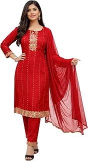 RACK FASHION Women's Embroidered Salwar Suit with Dupatta, Floral Work, Festive Ethnic Wear Price In India