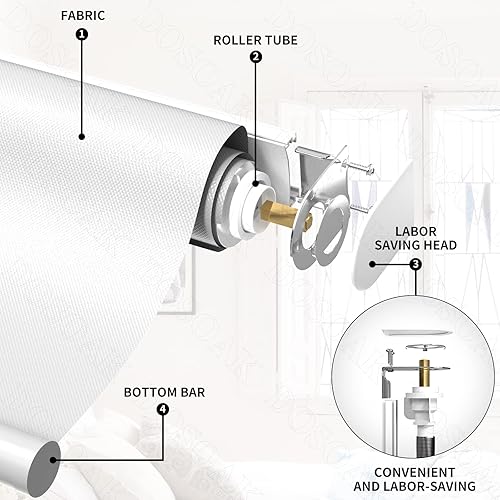 Miniatura 5 de Persianas opacas para ventanas, persianas con aislamiento térmico y anti-rayos ultravioleta, 100 % opacas, para ventanas interiores del hogar, sala
