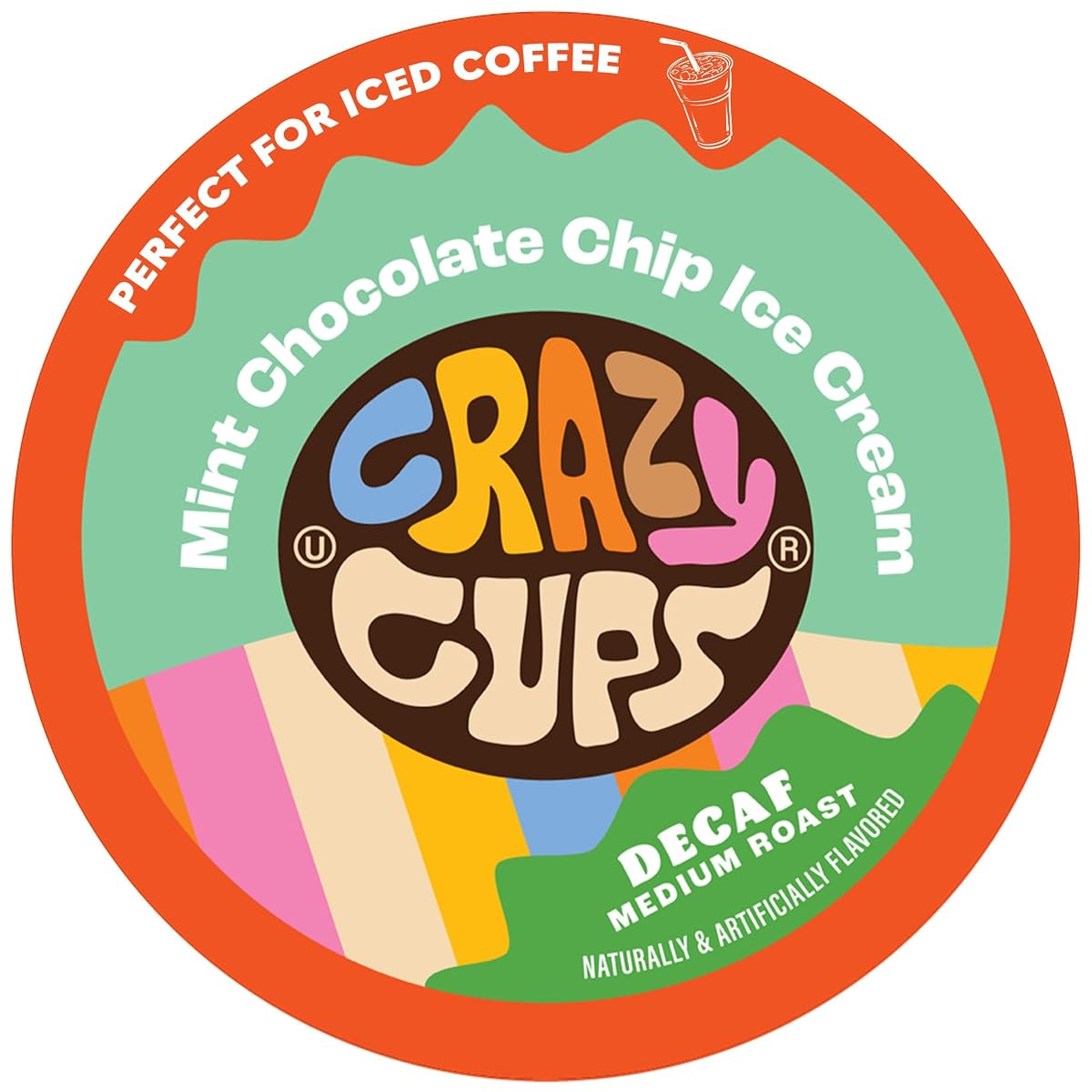 Crazy Cups Decaf Flavored Coffee Pods, Mint Chocolate Chip