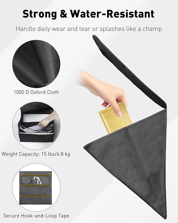 Uniclife Mail Slot Catcher for Door, Large Capacity Letter Catcher Letterbox Catcher, Front Door Mail Catcher with Hook and Loop Fasteners, Indoor Post Catcher Bag for Small Packages & Magazines by Uniclife - Image 3