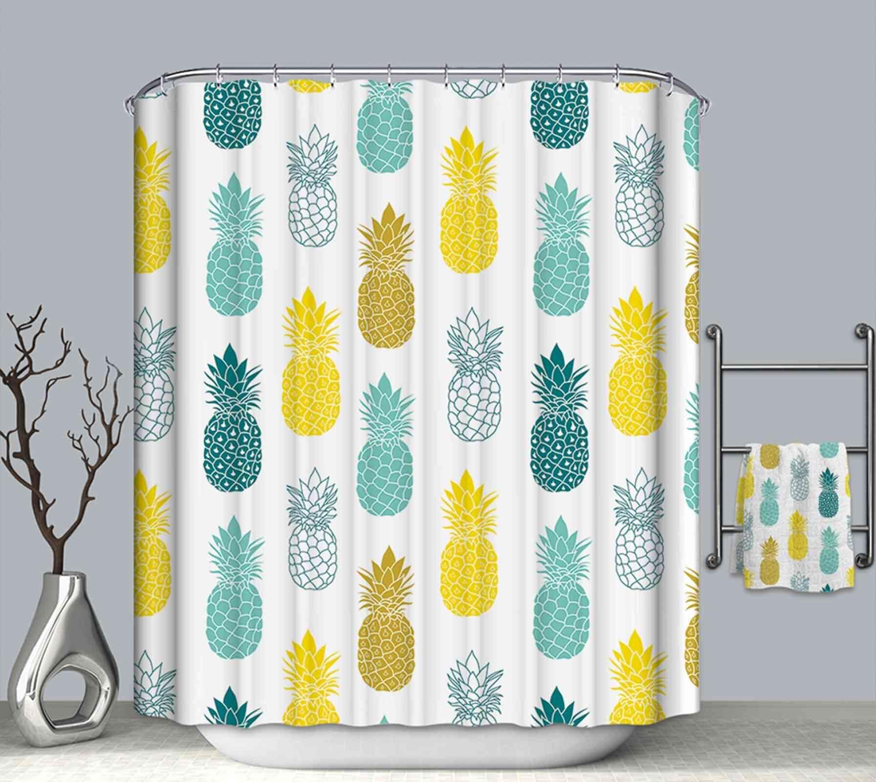 Rideau douche italienne 200x180cm bleu blanc avec ourlet renforcé et œillets