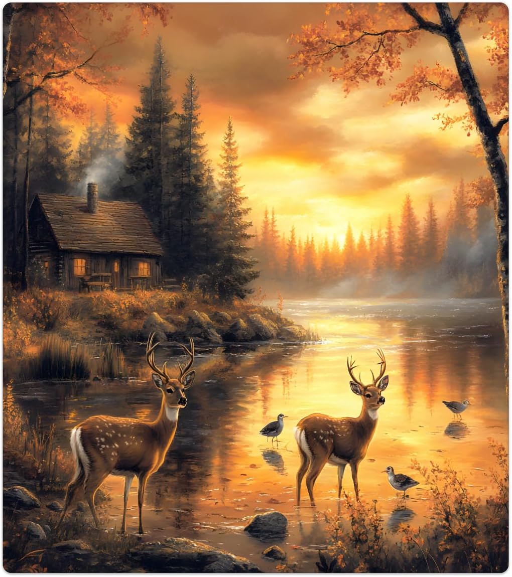 Fall Forest Deer Animal Dishwasher Magnet Cover Magnetic Dishwasher Decorative Cover Front Dishwasher Door Cover Reuseable Dishwasher Cover Panel for Kitchen Refrigerator Home Appliances 23" X 26"