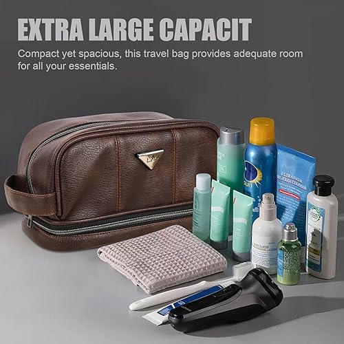 Miniatura 2 de emissary Neceser de viaje de cuero para hombre, resistente al agua, bolsa de baño de viaje, kit de afeitado para hombres, kit de viaje para hombres,