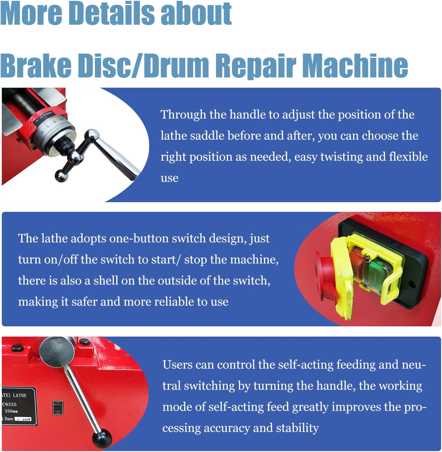 C9335 Combination Disc/Drum Brake Lathe C9335 Dual Purpose Brake Disc Repair Machine Drum Maintenance Lathe Turning Machine Automobile Brake Hub Plate Repair Machine, AC110V