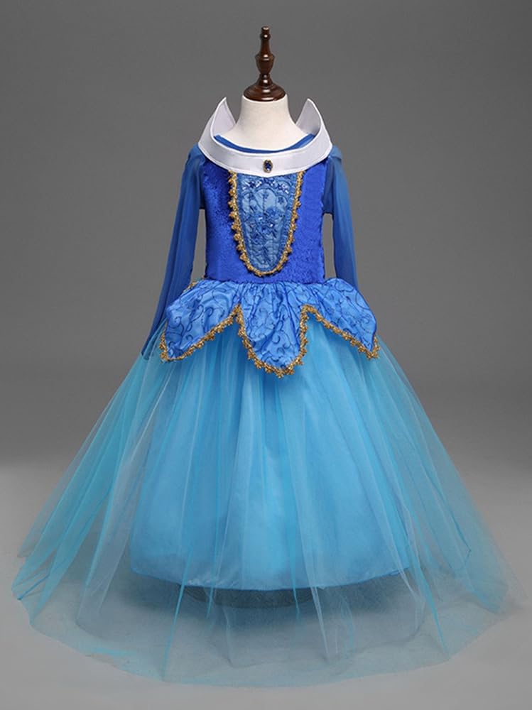 blue sleeping beauty dress The Blue Sleeping Princess Dress – Luxury Kids Costume by Teresita Orillac  – Joy Costumes main image 1
