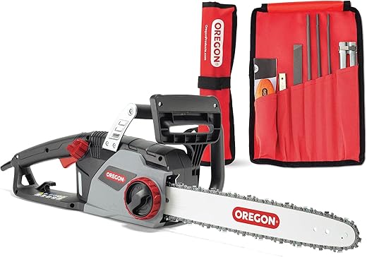 OREGON CS1400 2400 W Electric Chainsaw, Powerful Electric Saw with 16-Inch (40 cm) with Chain Sharpening Kit, Maintenance Set for Safer, More Efficient Saw Chain Cutting (617067)