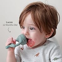 Vista 7 de SAMiGO Baby Food Fruit Feeder and Breastmilk Popsicle Mold Set, Silicone Fruit Teether, Food Feeder Pacifier for Teething Relief, Freezer Tray, Baby