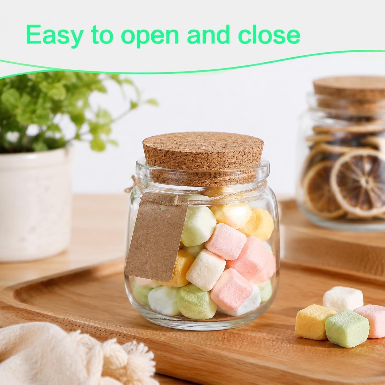 40 Pack Mini Glass Jars,Yogurt Jars With Cork Lids,Lids and Labels