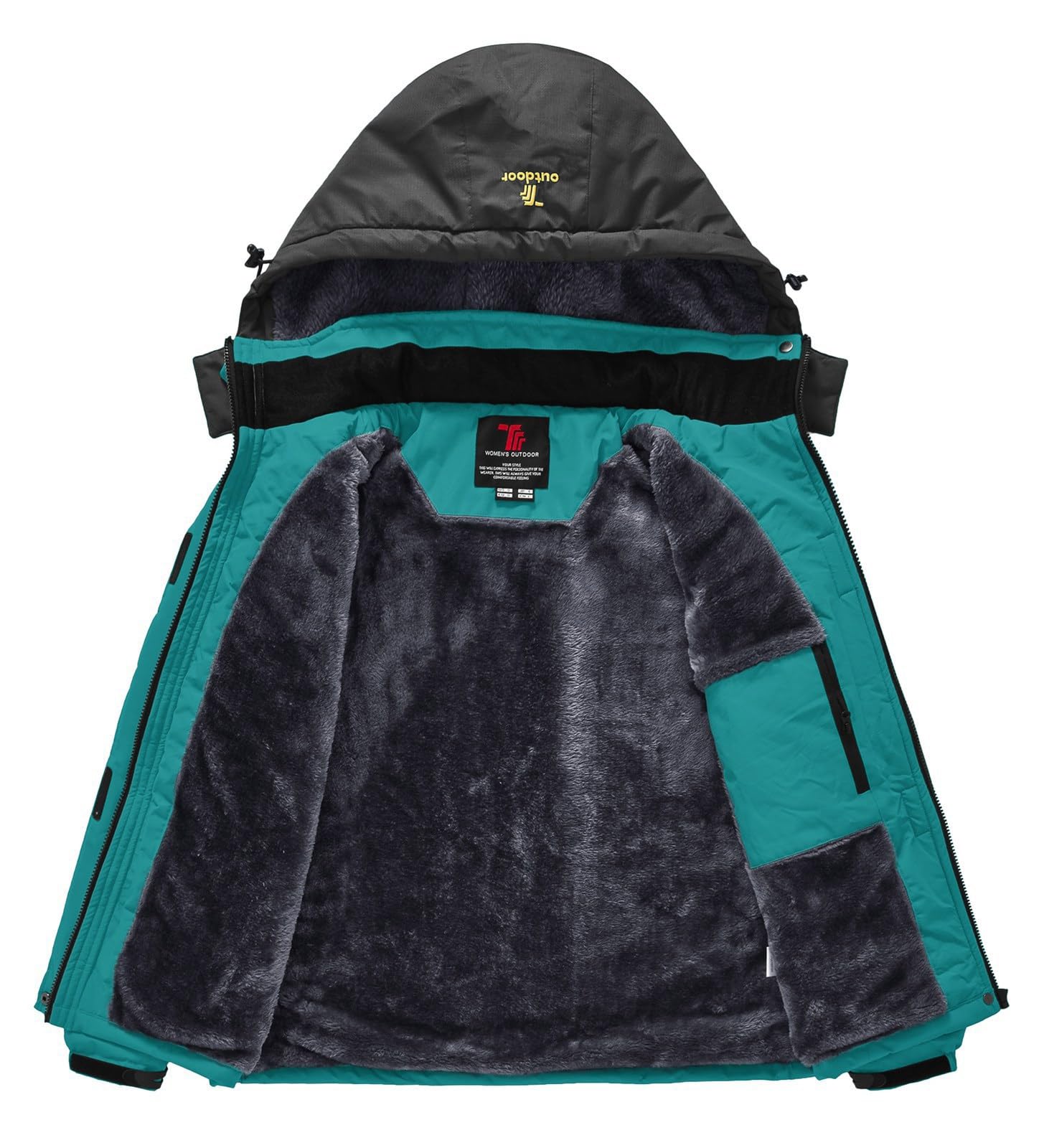 Rdruko Skijacke Damen Wasserdicht Winterjacke Snowboardjacke mit Kapuze | Winddicht Schneejacke mit Kapuze Atmungsaktiv Softshelljacke Fleece Gefüttert Verdickt Wanderjacke Winter Outdoor Jacken