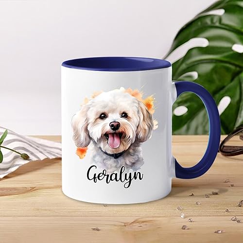 Vista 34 de Taza de café con nombre personalizado de pastor alemán, 11 15 onzas, taza de cerámica blanca de pastor alemán personalizado, regalos para hombres