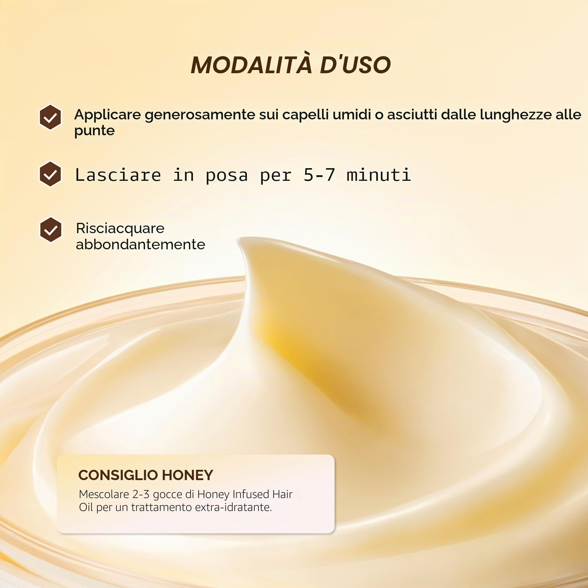 Gisou Maschera Capelli Miele Gloss Con Ceramidi: Riparazione E Idratazione Profonda Con Miele Di Mirsalehi, Ceramidi E Acido Ialuronico, 225 Ml