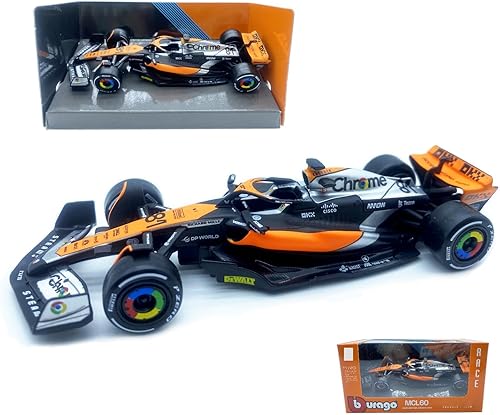 Miniatura 1 de HTLNUZD Bburago 143 2023 GP británico F1MCL60#81 Coche de carreras de aleación de Oscar 143 MCL60#81 Fórmula Uno Die Cast para adultos Colección