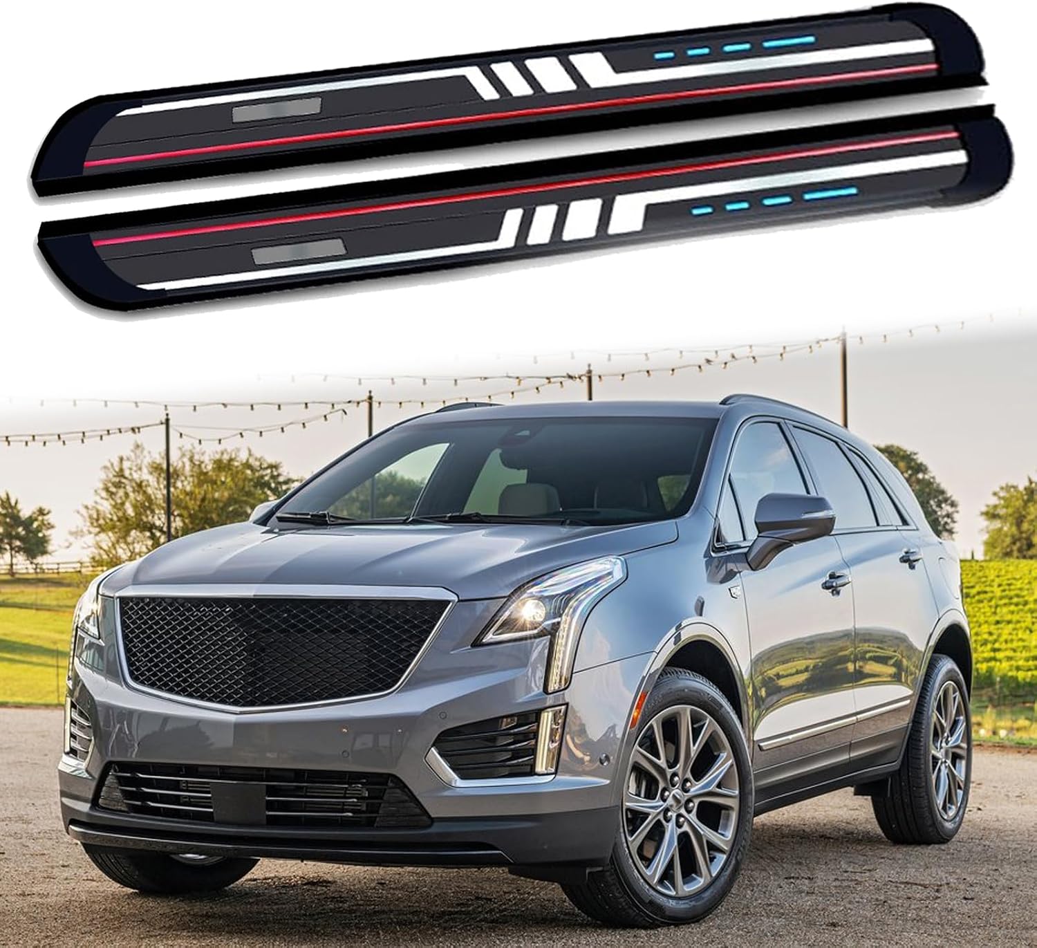 Side Steps Pedal Nerf Bars Fits for Cadillac XT5 2016-2024 2Pcs Running Boards