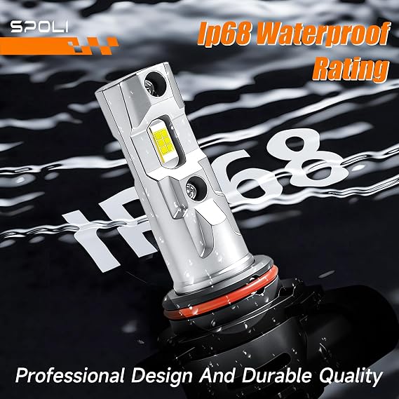 SPOLI HIR2/9012 LED Headlight Bulb Silver, 1:1 Halogen Design, Canbus Ready