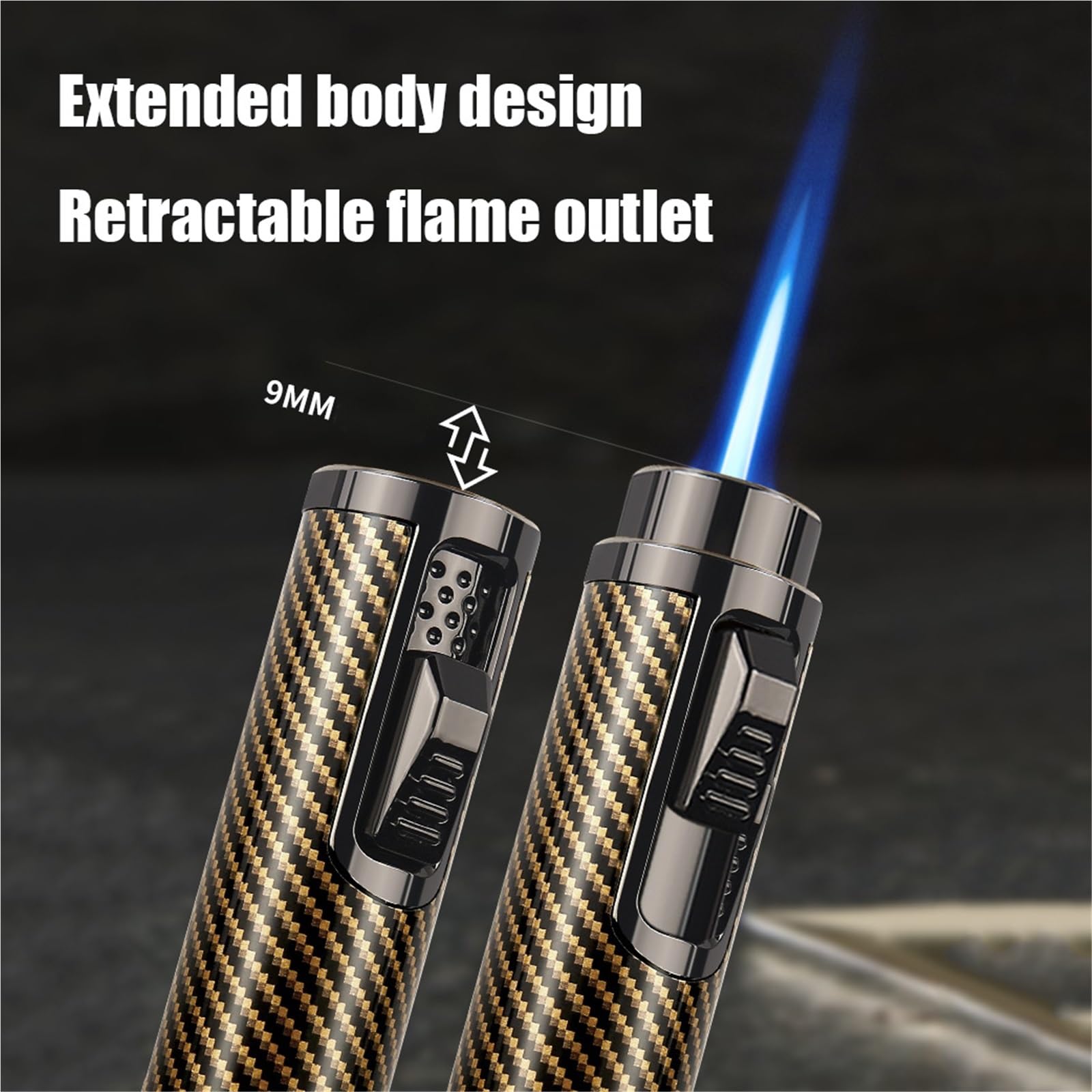 Briquet jet flamme réglable coupe-vent rechargeable butane portable design en métal pour voyage, survie en plein air, camping, barbecue ou allumage incendie