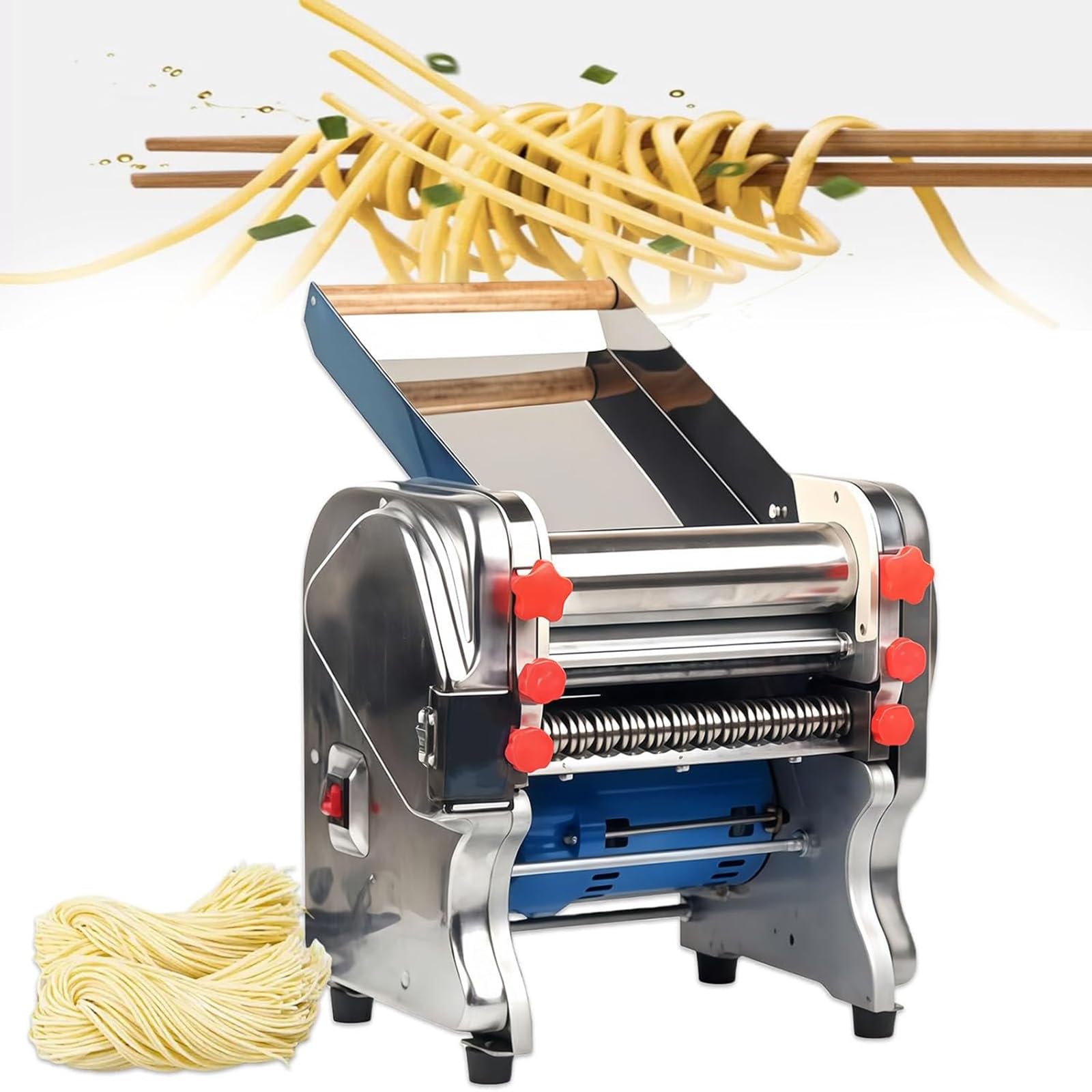 Elektryczna maszyna do makaronu, automatyczna. Maszyna do makaronu, prasa do ciasta ze stali nierdzewnej, domowej roboty świeżego makaronu ze stali nierdzewnej (200-Kneading type)