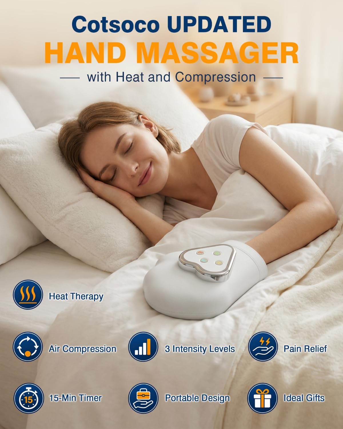 cotsoco Hand Massager with Heat and Compression for Arthritis Carpal Tunnel