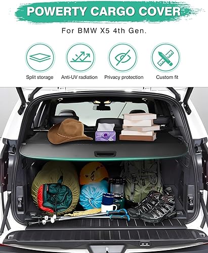 Miniatura 487 de Powerty Cubierta de Carga para Accesorios Kia Sportage 2023-2025 2026, Textura de Lona Cubierta Retráctil para Maletero Trasero de Carga de Equipaje