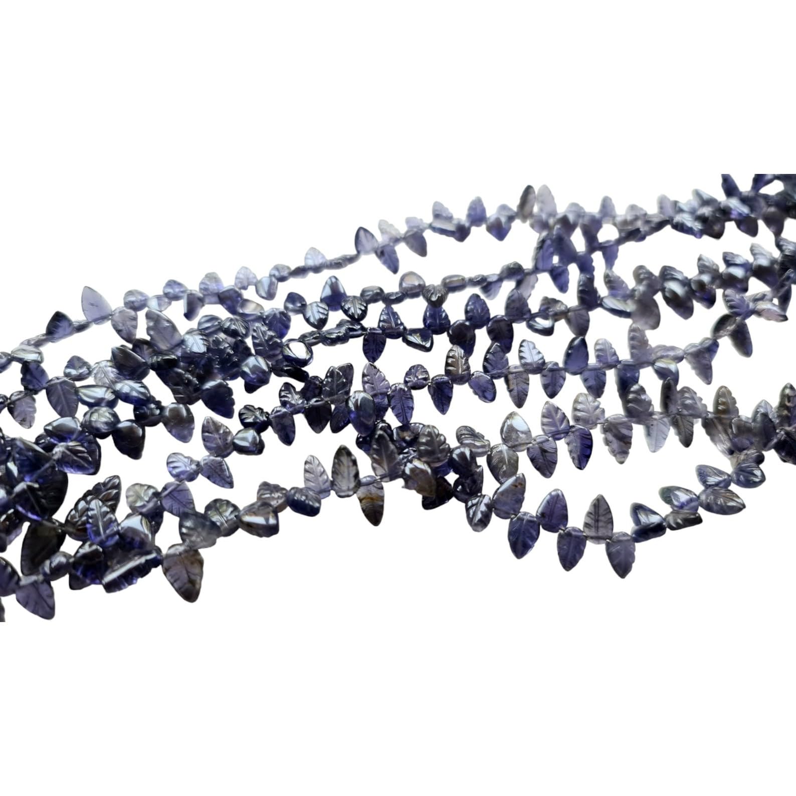 Perles d'iolite naturelles sculptées main de 6mm pour bijoux d'exception