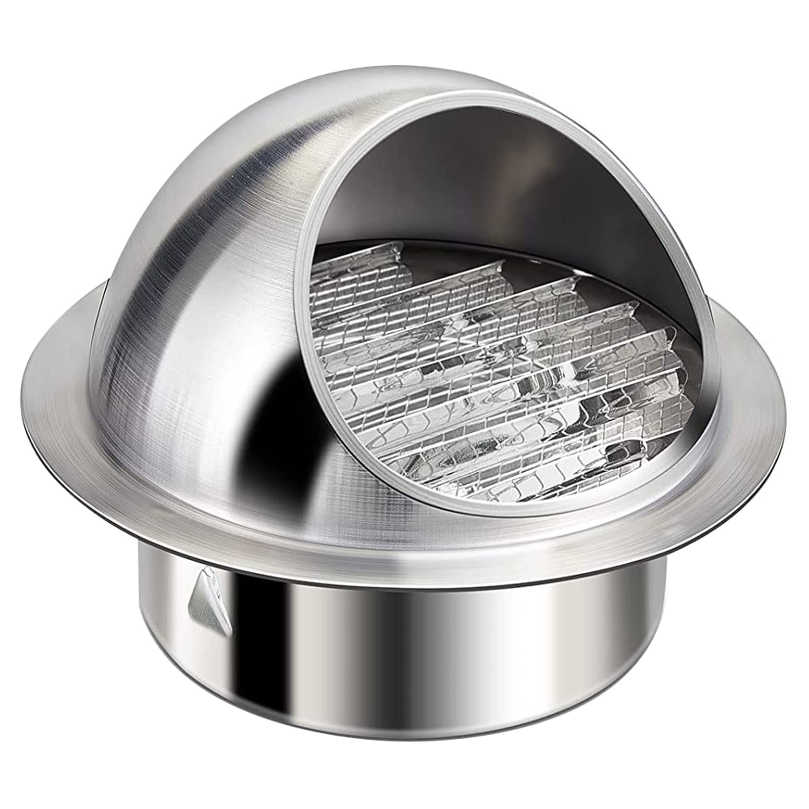 Grille D'aération Ronde en Acier Inoxydable 304, Grille D'Aération avec Filet Ventilation Hotte Murale Argent Grille D'Aération Grille Ventilation Hotte, pour Cuisine Salle De Bain