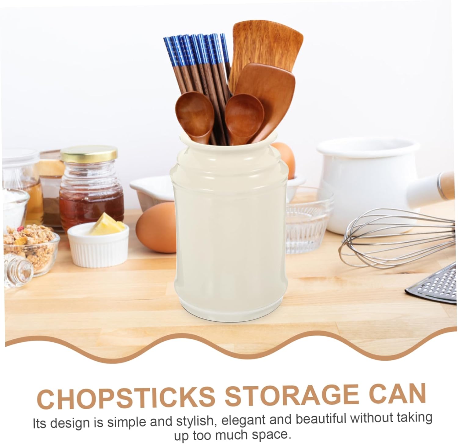 Multi Functional Ceramic Kitchen Utensil Holder Stylish Cutlery Storage Can for Easy Access for Home Restaurant Hotel Use for Spoons Forks Knives More