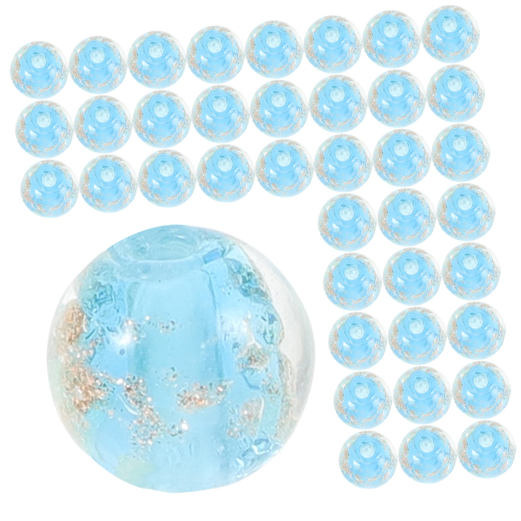 SHINEOFI 200 Piezas Cuentas Luminosas Azul Lago 100 Piezas Cuentas De 8 Mm Para Hacer Joyas (azul Lago 8 Mm) 100 Piezas Cuello Joyería Cuentas Sueltas Pulsera De Cuentas Sueltas Vidrio