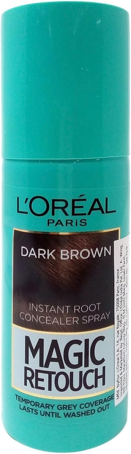 L'OREAL PARIS Magic Retouch Instant Root Concealer Spray - Dark Brown, 75Ml Bottle