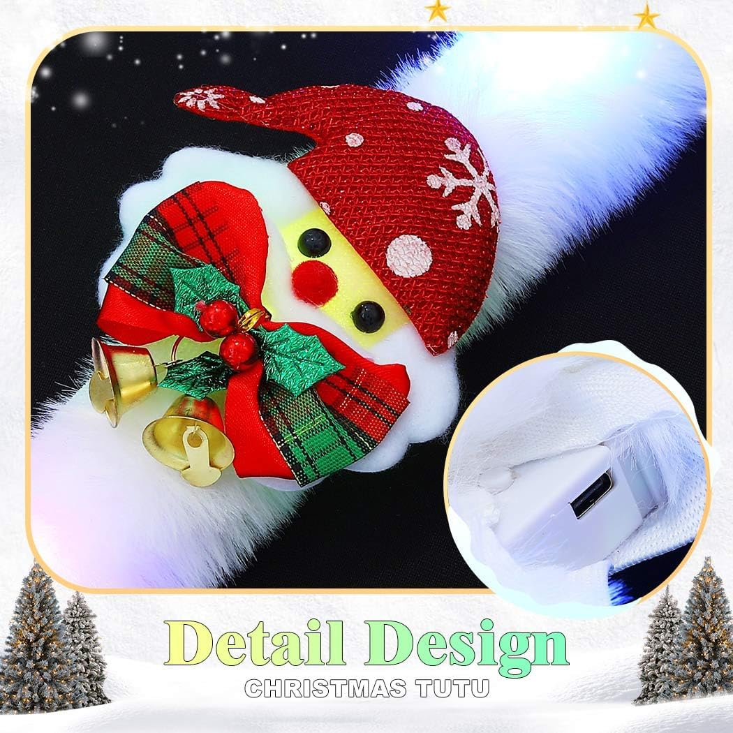 TWINKLEDE Light up Christmas Suspender Xmas Santa Costume Y-Back Suspenders for Men and Women